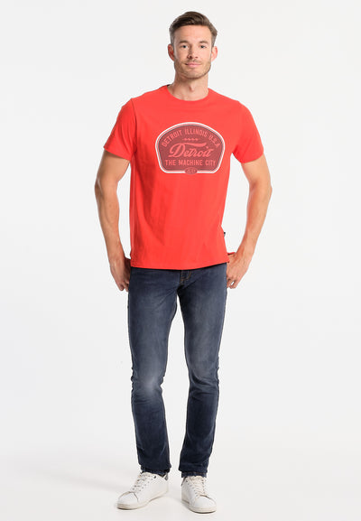T-Shirt homme rouge Detroit