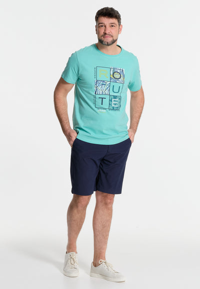 T-shirt homme turquoise Route