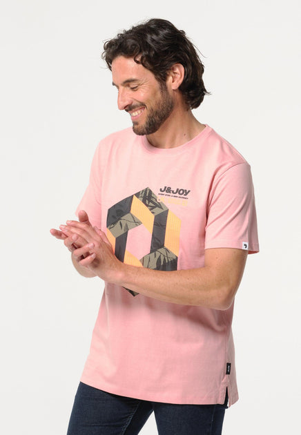 T-Shirt Homme Rose Clair O/1256