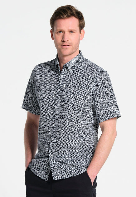 PASTELFOX - pour homme bleu et gris imprimé abstrait géométrique PASTELFOX - pour homme bleu et gris imprimé abstrait géométrique