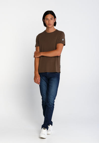 T-Shirt Essentials homme vert coupe droite en coton