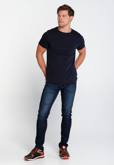 T-Shirt Essentials homme bleu coupe droite en coton