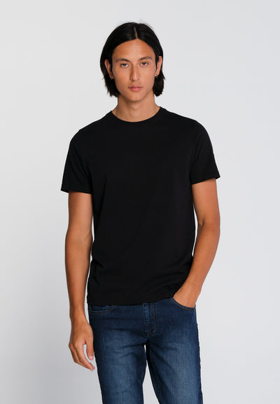 Essentials men's black straight cut cotton T-Shirt