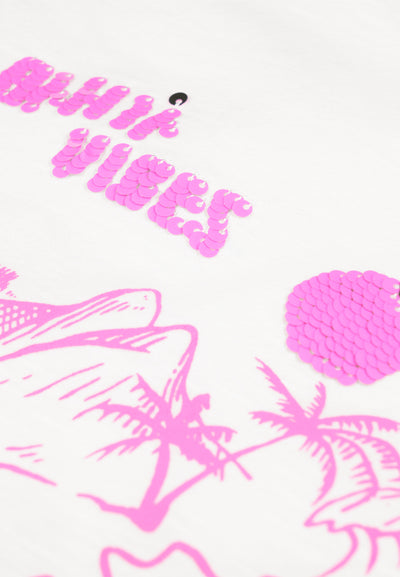 T-Shirt Fille Bahia Off White Playa Bahia Pink