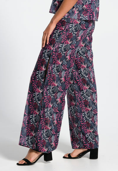Women's flared floral print pants