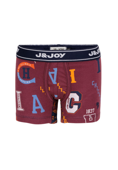 Set van 2 boxershorts met letters en bladeren voor jongens