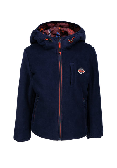 Boys' reversible jacket with hood and Chicago print