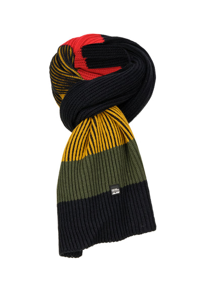 Black, yellow and red men's scarf