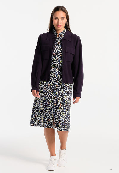 Women's navy blue cardigan with pockets