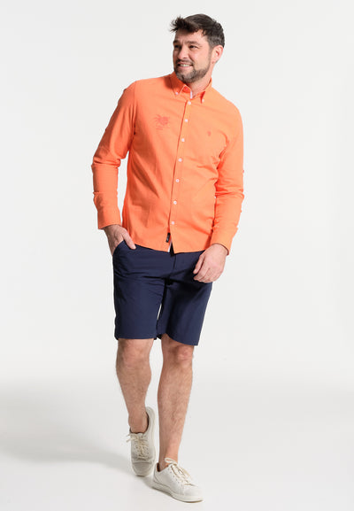 Chemise homme corail Vacation Club - effet lin