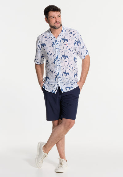 Chemise homme bleue Vacation Club fleurie