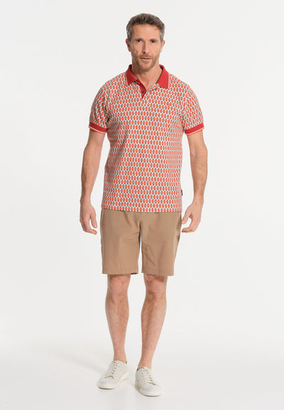 Men's honeycomb pattern polo shirt