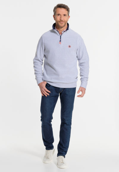 Men's gray striped sweatshirt