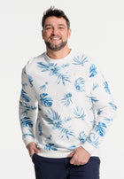 White men's sweatshirt and leaves