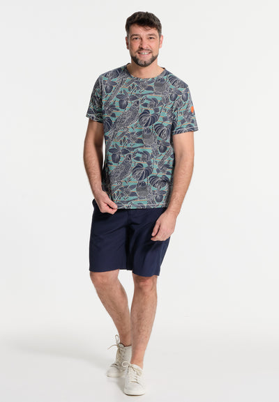 Turquoise and birds men's t-shirt
