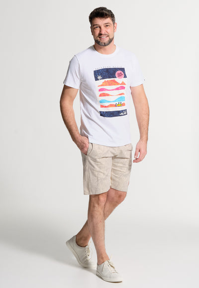 Men's white panorama t-shirt