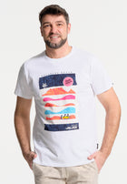 Men's white panorama t-shirt