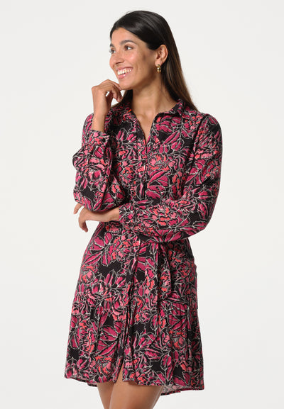 Robe femme 3/4 avec imprimé fleuri