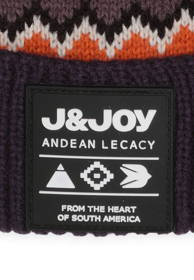 Bonnet garçon bleu et rouge avec logo J&JOY