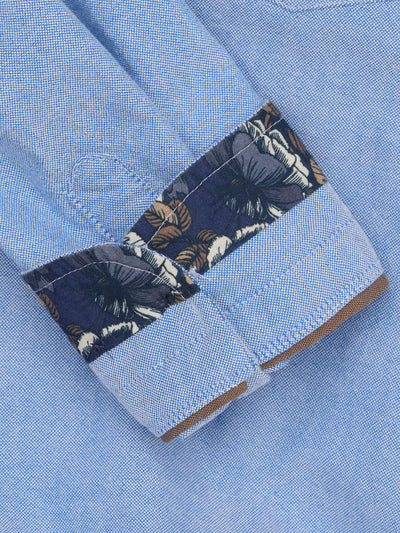 Chemise garçon bleue avec poche