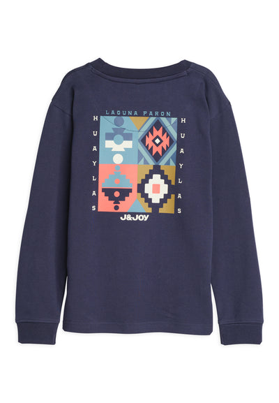 T-shirt garçon longues manches avec imprimé abstrait dans le dos