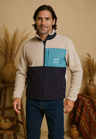 Polar homme tricolore avec poche poitrine