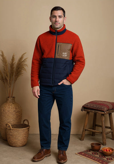 Polar homme tricolore avec poche poitrine