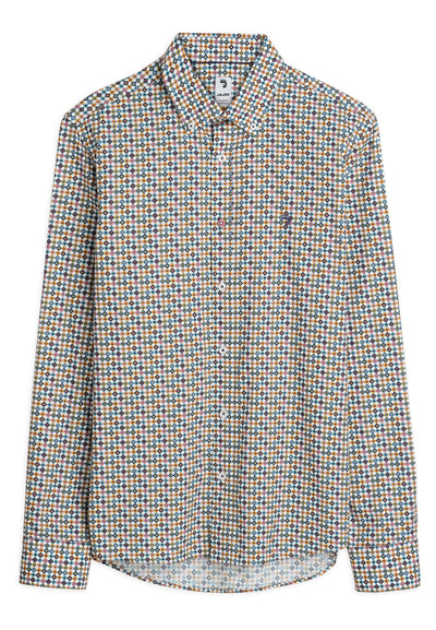 Chemise homme blanche avec mosaïque