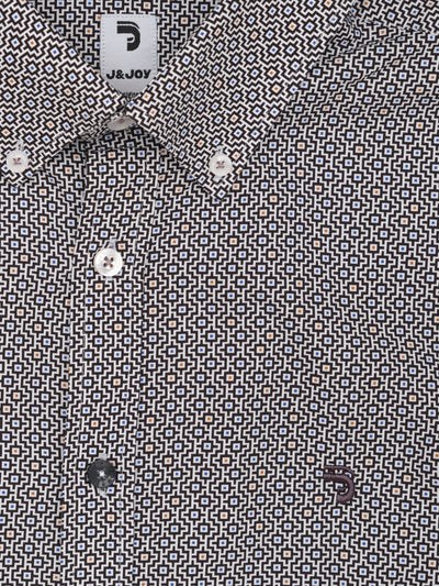 Chemise homme grise avec mosaïque