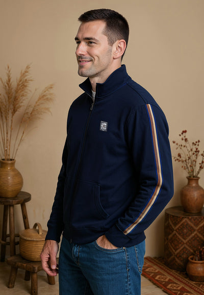 Sweatshirt homme bleu marine avec intérieur polar