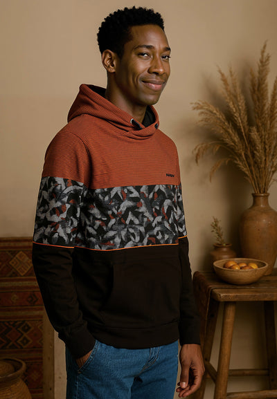 Sweatshirt homme tricolore avec poche kangourou