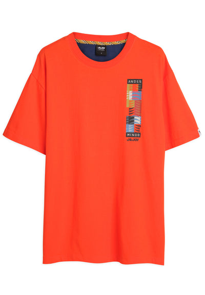 T-shirt homme orange avec impression dans le dos