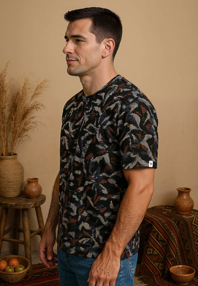 T-shirt homme multicolore avec fleur