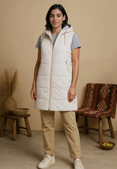 Veste femme sans manches longue avec capuche