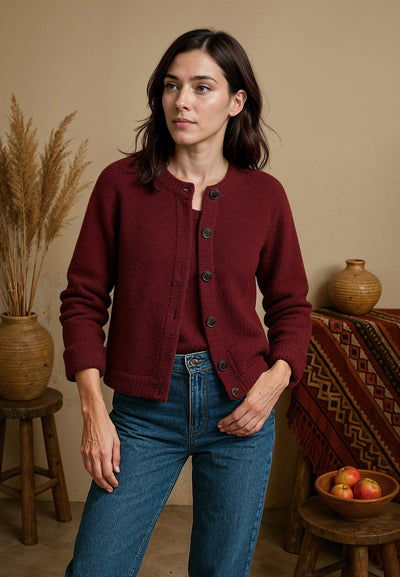 Cardigan femme avec boutonière