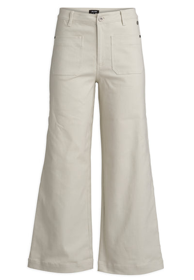 Pantalon femme beige avec poches parallèles