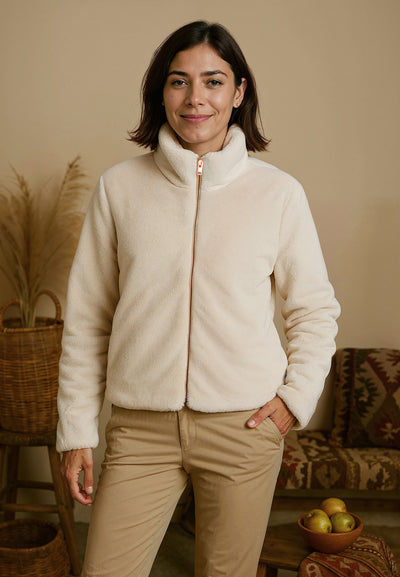 Polar femme beige zippé