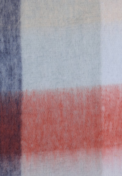 Echarpe multicolore en carré avec frange