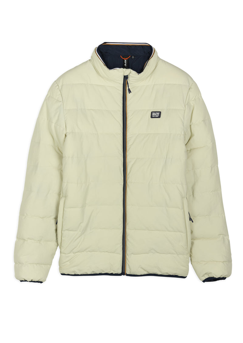 Doudoune homme légère col montant écru - packshot front