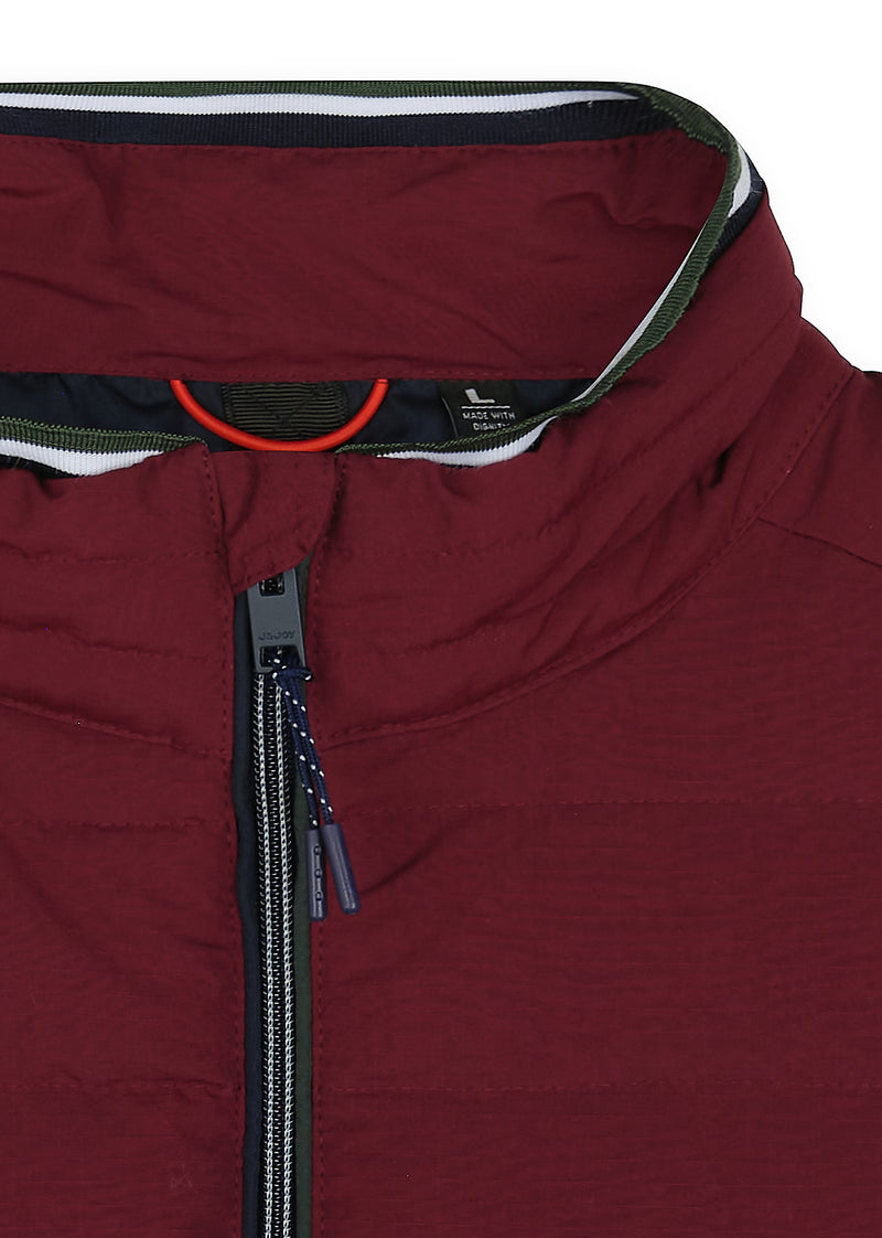 Bodywarmer homme matelassé bordeaux - packshot front-detail-1