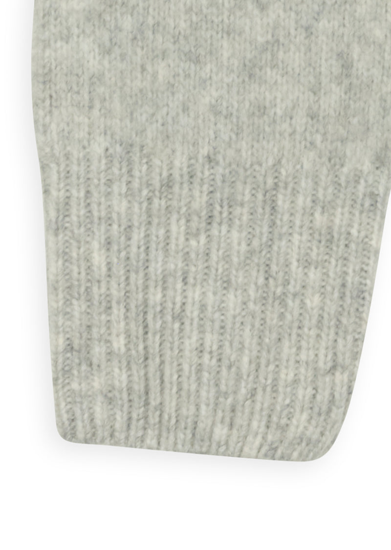 Pull homme demi-zip jacquard marine et gris - packshot front-detail-1