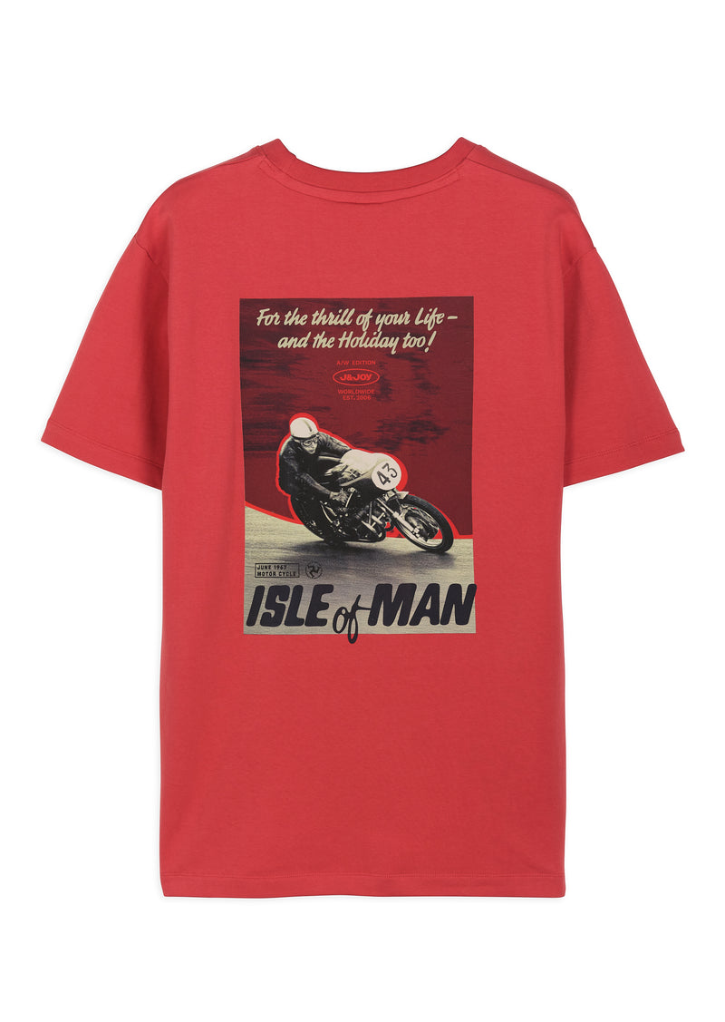 T-shirt Isle of Man affiche vintage Rouge Homme - packshot back