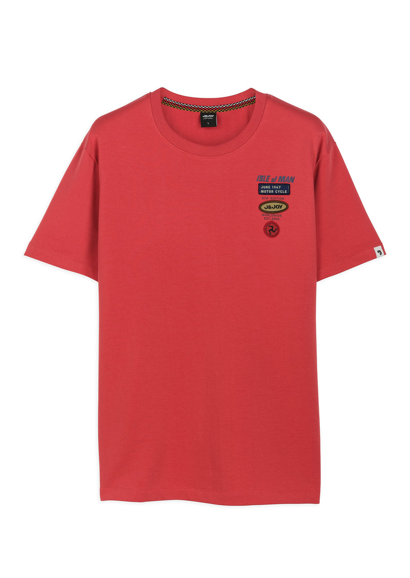 T-shirt Isle of Man affiche vintage Rouge Homme - packshot front