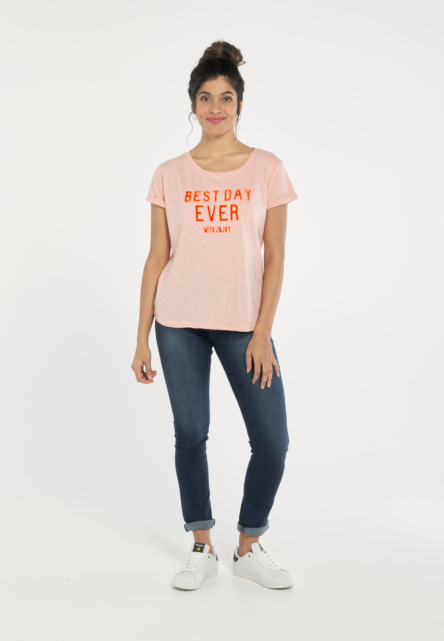 T-shirt Femme 02 Sunset Joie Impatient Pink | J&JOY.