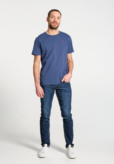 Essentials men's blue straight cut cotton T-Shirt