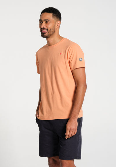 Essentials Men's Orange Straight Cut Cotton T-Shirt