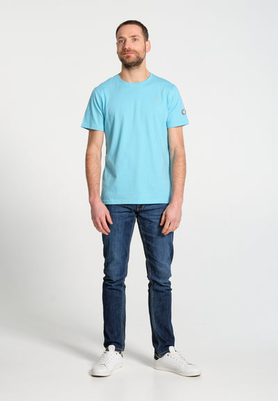 Essentials blauw katoenen T-shirt met rechte snit