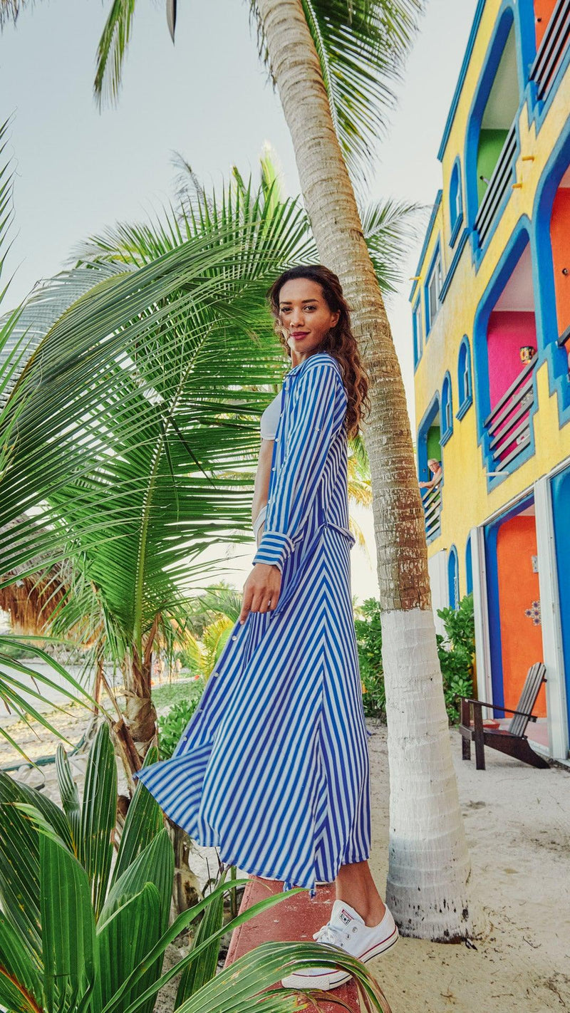 Robe Femme 05 Bahia Blue Stripes | J&JOY.