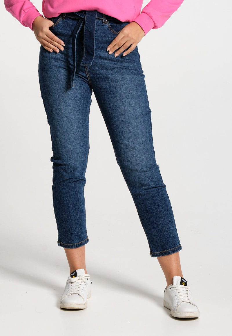 Jeans Femme 04 Medium Blue Denim Mom Fit | J&JOY.
