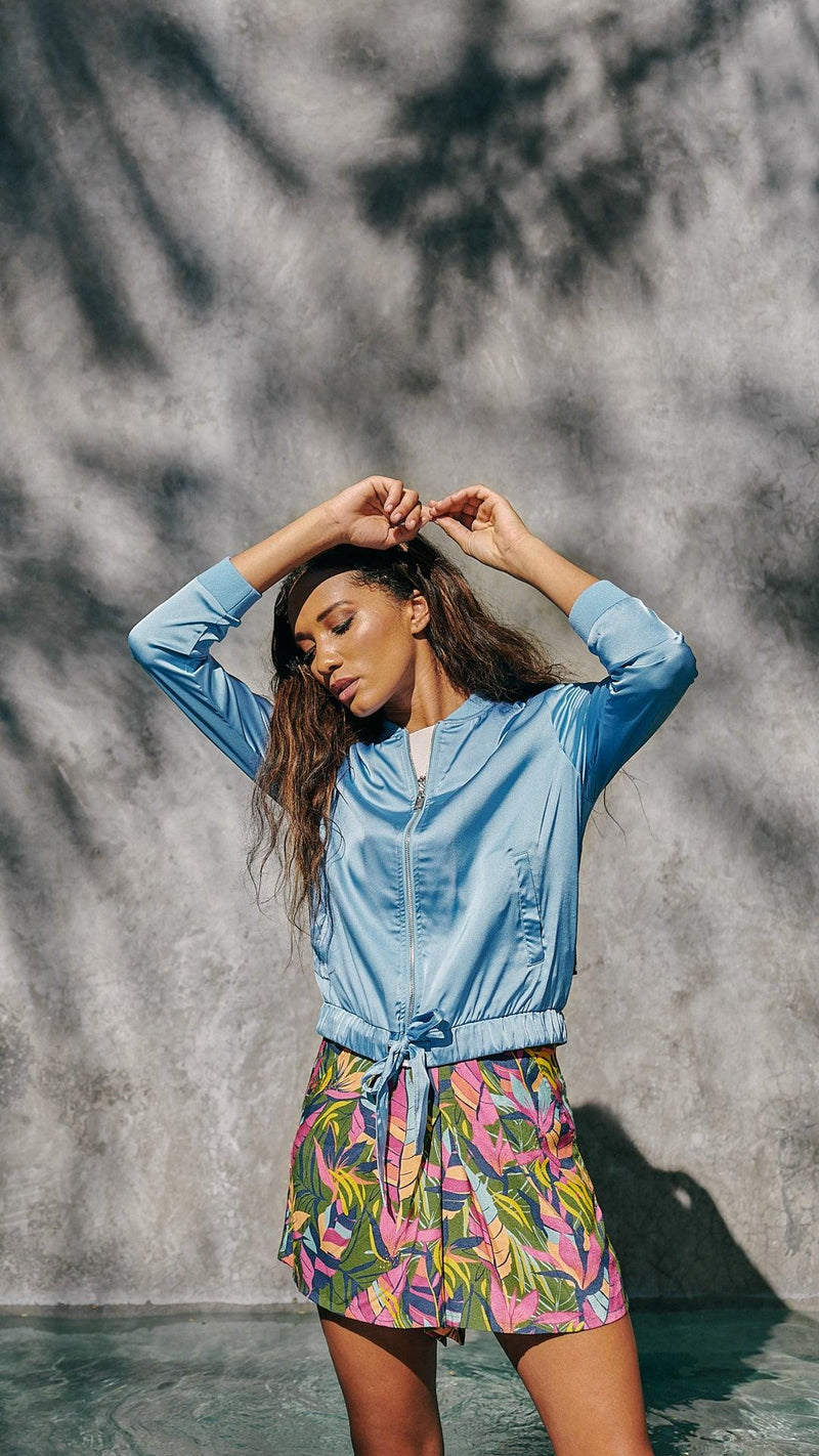 Sweatshirt Femme 09 Selva Ligth Blue Bomber | J&JOY.